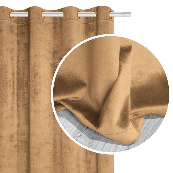 Velúrový záves SOFT VELVET horčicový 140x250 cm