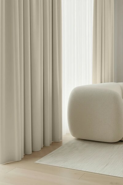 Velúrový záves SOFT VELVET krémový na riasiacu pásku Rozmer: 140x270 cm