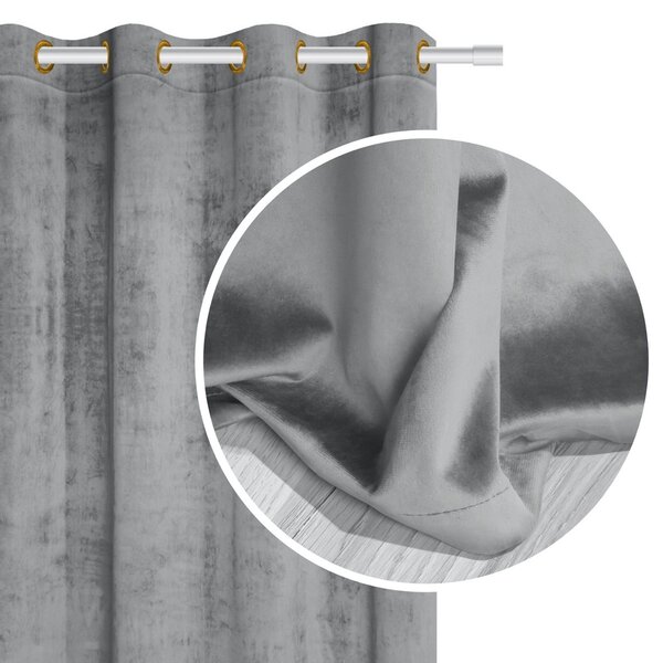 Velúrový záves SOFT VELVET popolavý 140x250 cm