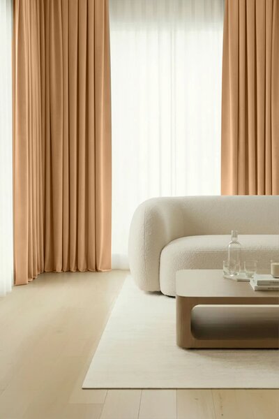 Velúrový záves SOFT VELVET horčicový na riasiacu pásku 140x270 cm