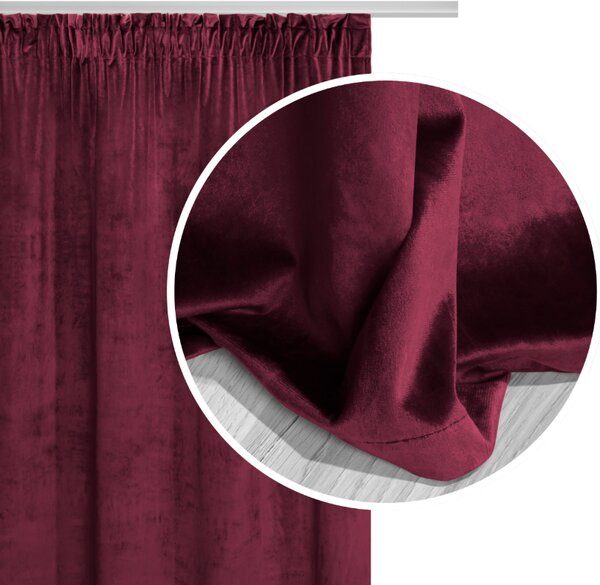 Velúrový záves SOFT VELVET bordový na riasiacu pásku Rozmer: 140x270 cm