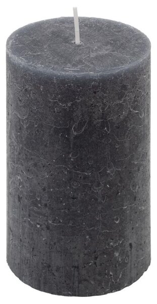 Antracitová parafínová sviečka, rustikálna, 11,5 cm, 40 hodí