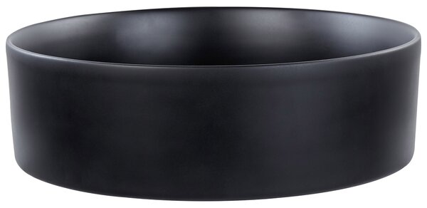 Kúpeľňové umývadlo na dosku čierne keramické okrúhle ⌀ 40 cm moderný štýl kúpeľňa
