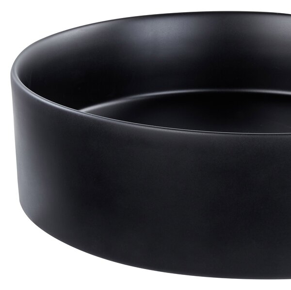 Kúpeľňové umývadlo na dosku čierne keramické okrúhle ⌀ 40 cm moderný štýl kúpeľňa