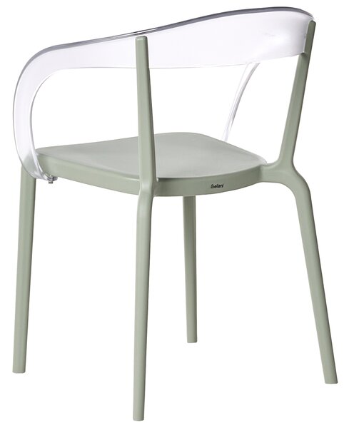 Sada 4 záhradných stoličiek svetlozelené plastové stoličky interiér exteriér záhrada jedáleň moderný minimalistický štýl