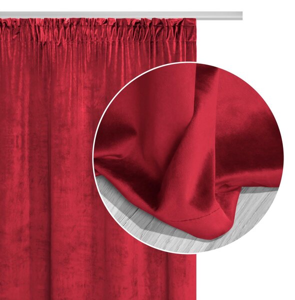 Velúrový záves SOFT VELVET červený na riasiacu pásku Rozmer: 140x300 cm