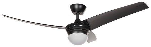 Stropný ventilátor so svetlom čierny syntetický materiál diaľkové ovládanie 6 možností rýchlosti 3 teploty svetla