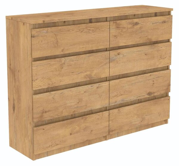 Komoda "LanceLot" z dubového dreva s zásuvkami, 120 cm, 8 zásuviek, priestranná. VÝROBCA