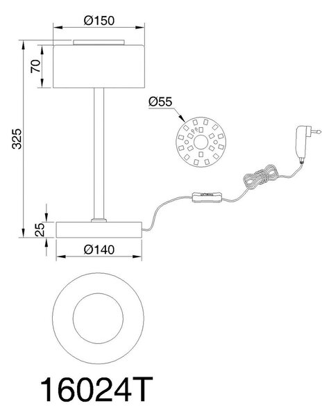 Stolová LED lampa Belinda, dymovo sivá, výška 33 cm, kov, Hliník / sivá / zinok, Obývacia izba / jedáleň, Sklo, Stojacie svietidlo