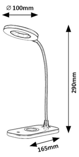 Rabalux 98074013 LED stolná lampička Hardin | 5W integrovaný LED zdroj | 210lm | 2700-5500K