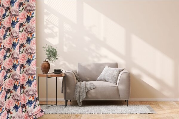 Záves VELVET LIGHT na riasiacu pásku ružový 140x270 cm