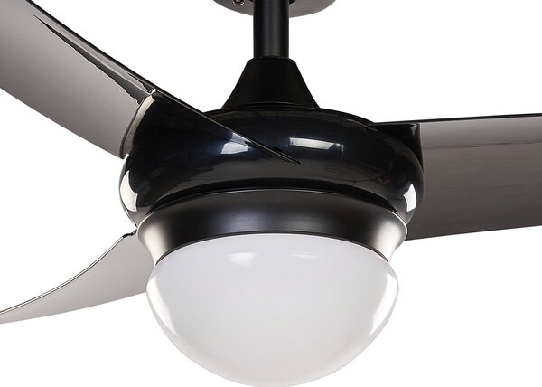 Stropný ventilátor so svetlom čierny syntetický materiál diaľkové ovládanie 6 možností rýchlosti 3 teploty svetla
