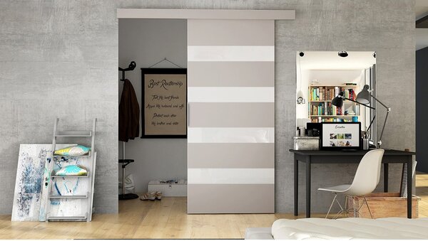 Mirjan24 Interiérové ​​posuvné dvere Melanie 80 V, Farby: biely / čierny lacobel 5902928700916