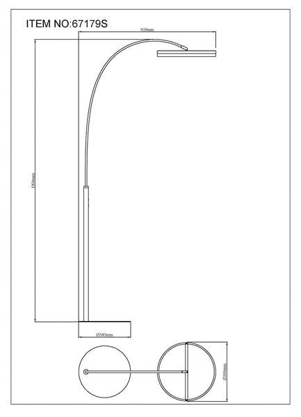 Stojacia lampa Della LED, výška 190 cm, čierna/tmavosivá, kov, Čierna, Obývacia izba / jedáleň, Hliník, Moderný