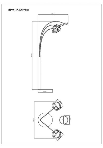 LED stojacia lampa Della, výška 190 cm, čierna/tmavosivá, 3-pl., Čierna, Obývacia izba / jedáleň, Hliník, Moderný