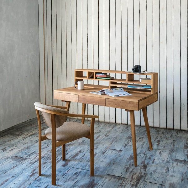 Pracovný stôl Office z masívneho dubového dreva - 1200x650