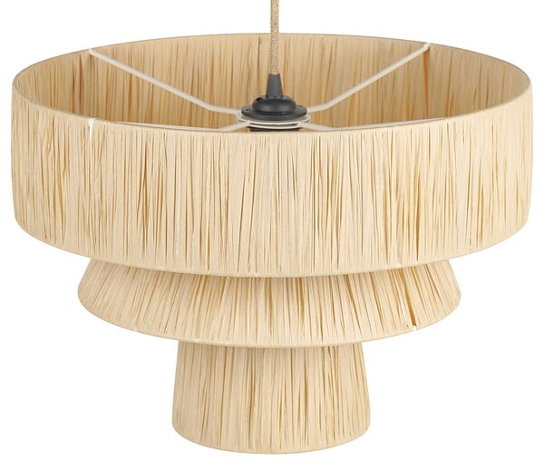 Závesná lampa prírodná papierové textúrované tienidlo japandi prírodný štýl jutový kábel