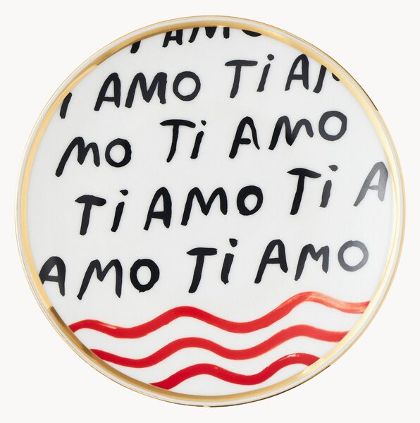 Ručne vyrobený porcelánový dezertný tanier Con Amore