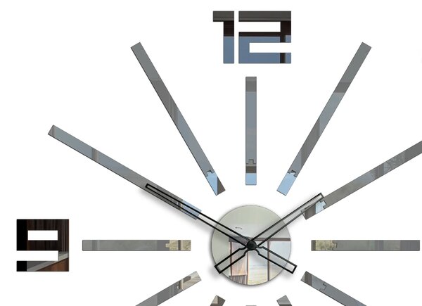 ModernClock 3D nalepovacie hodiny Briliant sivé