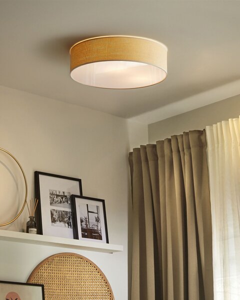 Stropná lampa prírodná okrúhla ø 60 cm stropné boho svietidlo moderná obývačka spálňa