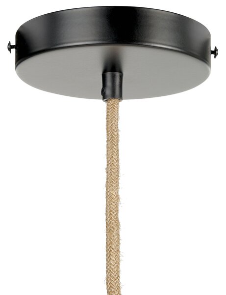 Závesná lampa prírodná a zelená papierové textúrované tienidlo japandi prírodný štýl jutový kábel