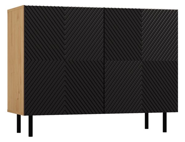 Komoda Kama 2D - dub artisan/čierna