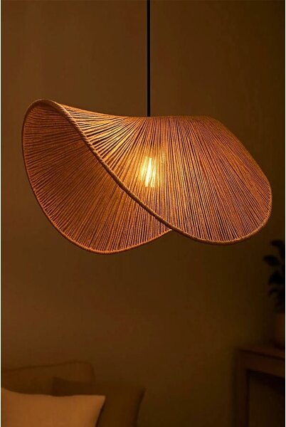 Luster na lanku BOHO 1xE27/40W/230V rafia