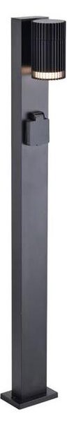 Vonkajšia lampa so zásuvkou SCHUKO 1xGU10/10W/230V IP44 80 cm čierna