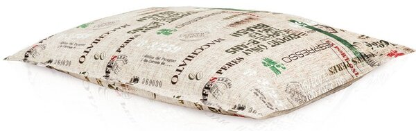 Sedací vak Coffee – veľký pohodlný vankúš s kávovým motívom vhodný aj do kaviarní Veľkosť: XXL