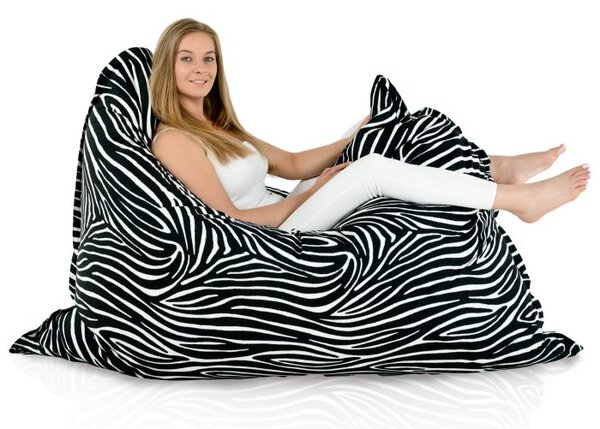 Luxusný sedací vak Zebra – XL/XXL pohodlie s divokým štýlom Veľkosť: XXL