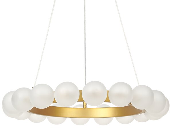 Závesná lampa zlatá kov železo závesné svetlo sklenené tienidlá okrúhly tvar moderné glamour osvetlenie obývacia izba jedáleň