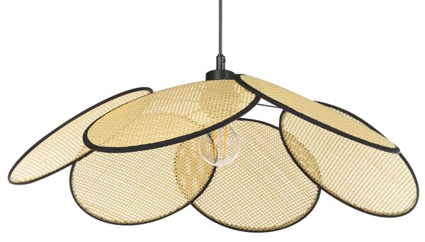 Závesná lampa prírodná a čierna kov železo papier ratanový efekt závesné svetlo boho tradičné osvetlenie obývacia izba jedáleň spálňa