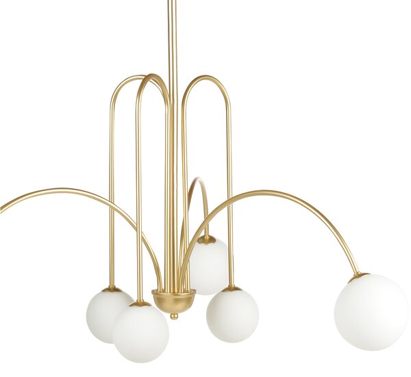 Luster závesná lampa zlatá kov železo závesné svetlo sklenené tienidlá okrúhly tvar moderné glamour osvetlenie