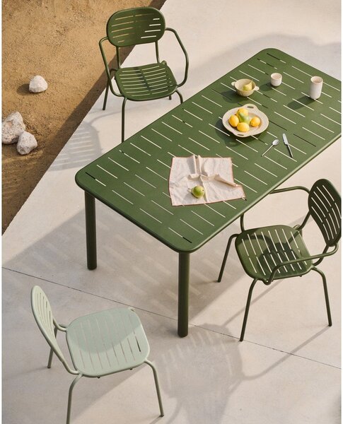 Oceľový záhradný jedálenský stôl 90x180 cm Brai – Kave Home
