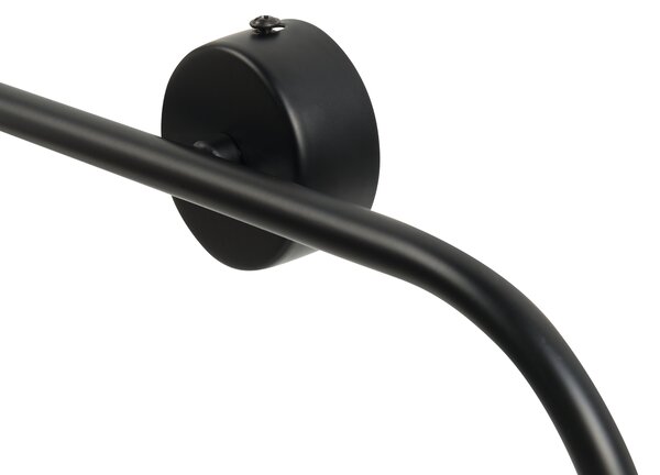 Nástenná lampa čierna kov železo 70 cm so 4 sklenenými svietidlami moderný dizajn guľaté tienidlá moderné osvetlenie