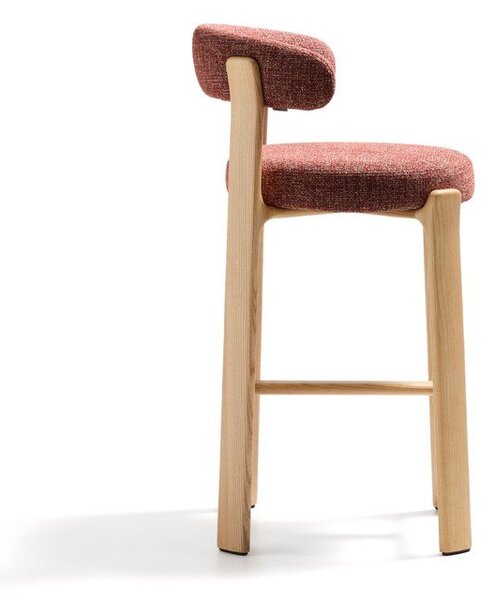 Barová stolička z jaseňového dreva v terakotovej farbe/v svetlo prírodnej farbe (výška sedadla 75 cm) Granite – Kave Home