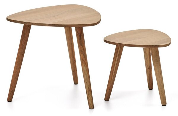Odkladacie stolíky v súprave 2 ks z masívu akácie 60x61 cm Duvani – Kave Home