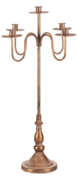 Kovový svietnik 71 cm zlatý FUP558