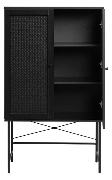 Čierna skrinka v dekore duba 80x135 cm Pensacola – Unique Furniture