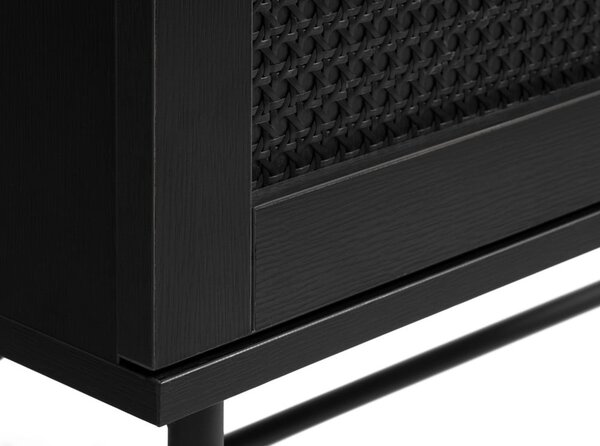 Čierna skrinka v dekore duba 80x135 cm Pensacola – Unique Furniture