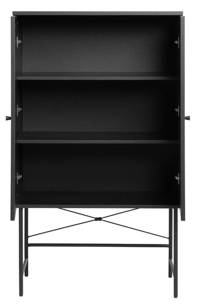 Čierna skrinka v dekore duba 80x135 cm Pensacola – Unique Furniture