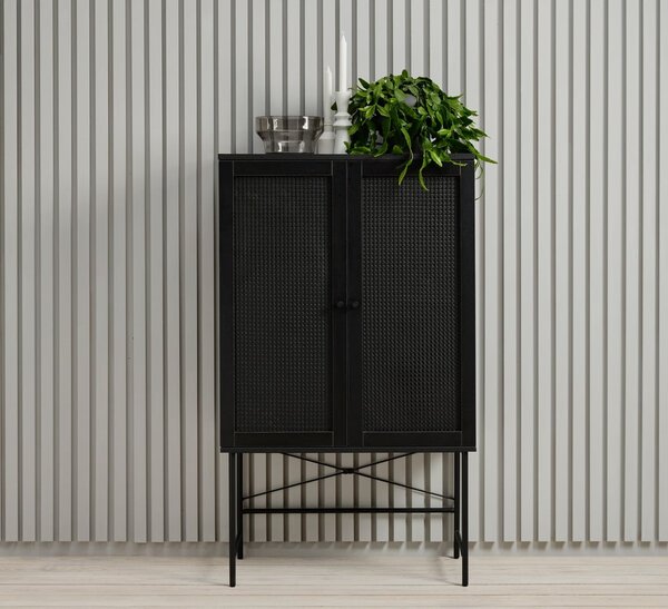 Čierna skrinka v dekore duba 80x135 cm Pensacola – Unique Furniture