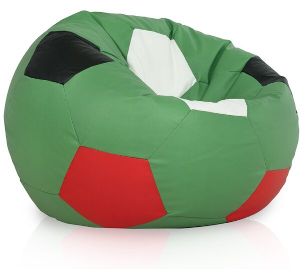 Sedací vak Futbal zelený, ekokoža