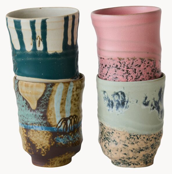 Ručne maľované šálky Artist Ceramics, 4 ks