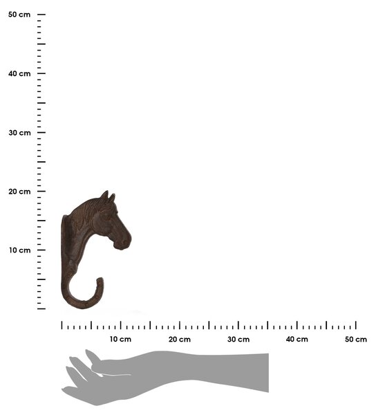 Liatinový držiak na kvetináč Horse, 5,5x20 cm, hnedá