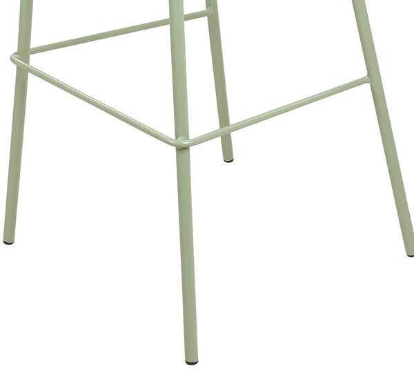 Sada 4 barových stoličiek svetlozelená syntetický materiál 90 cm plastové sedadlo kovové nohy moderný štýl kuchyňa jedáleň