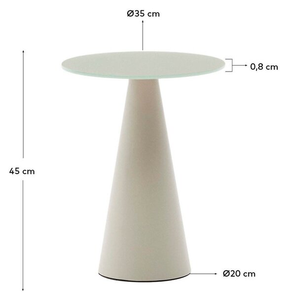 Okrúhly odkladací stolík so sklenenou doskou ø 35 cm Wilshire – Kave Home
