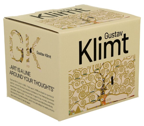 Porcelánový hrnček Klimt Ecru Tree Of Life 430 ml