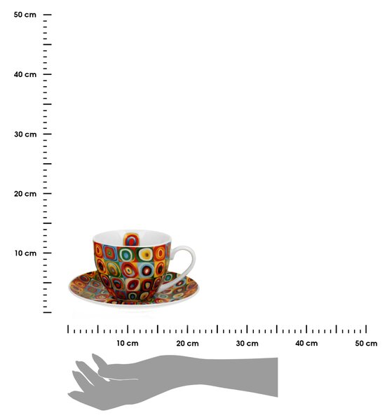 Porcelánová šálka s podšálkou Kandinskij Squares 270 ml sada 2ks