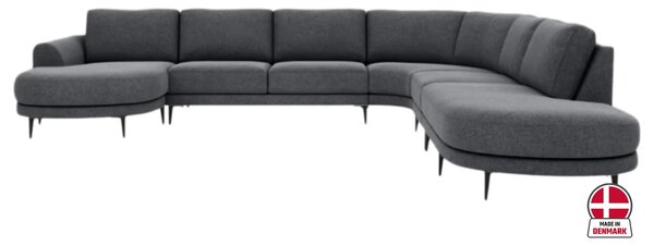 Zltahala.sk Sedacia súprava DUNA v tvare U, pravá, sivá (matrix-17-dark grey)